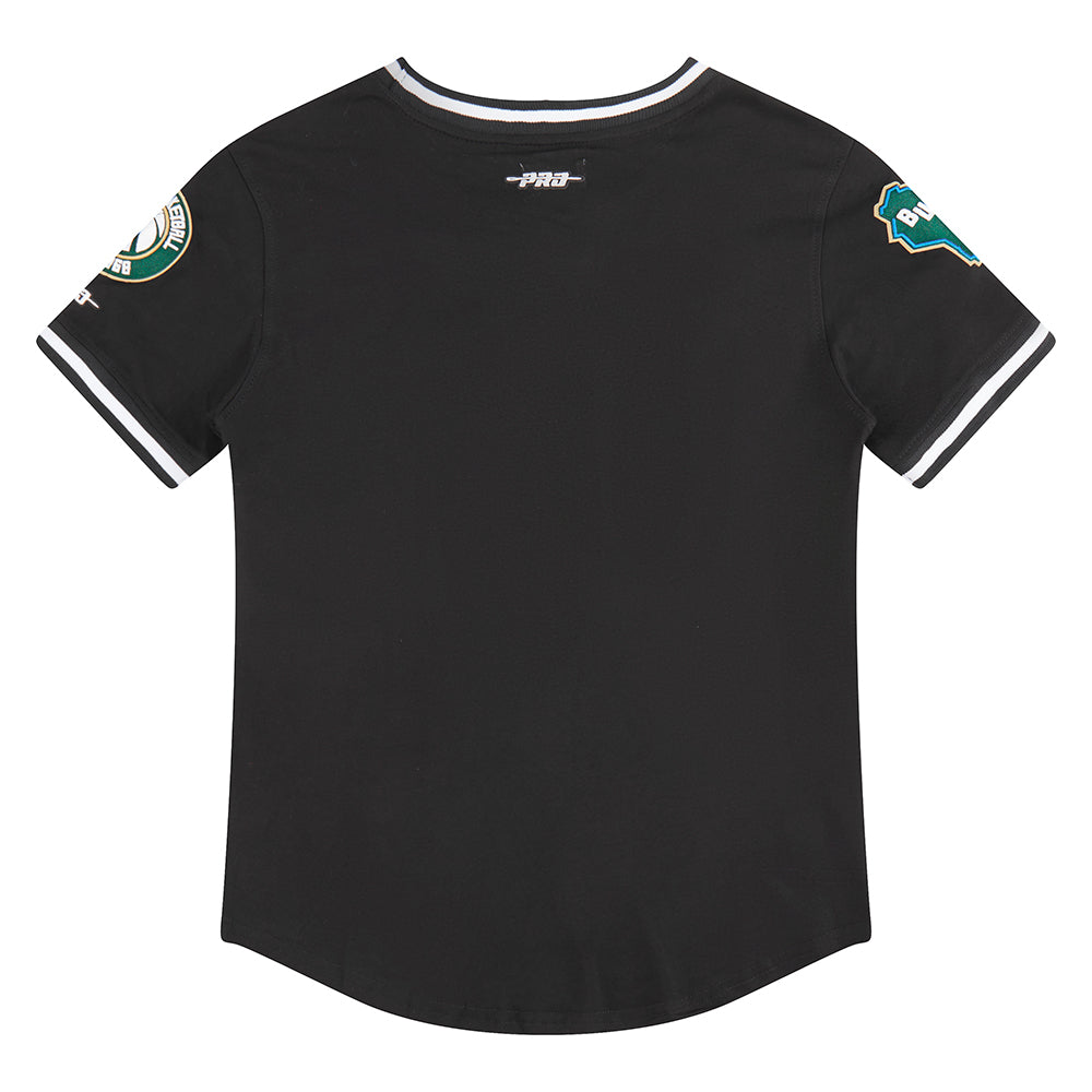 NBA MILWAUKEE BUCKS CLASSIC T-SHIRT CÔTELÉ RAYÉ À MANCHES COURTES POUR GARÇON JUNIOR (NOIR)