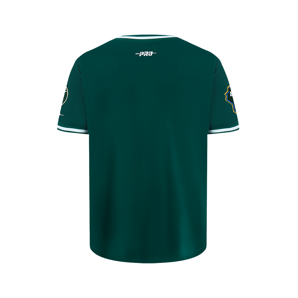 NBA MILWAUKEE BUCKS CLASSIC BIG BOY'S SS STRIPED RIB TEE (FOREST GREEN)