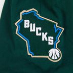 NBA MILWAUKEE BUCKS CLASSIC BIG BOY'S SS STRIPED RIB TEE (FOREST GREEN)