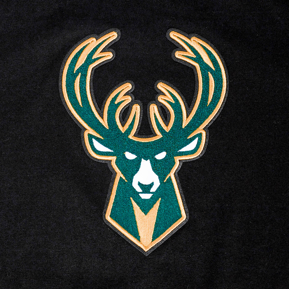NBA MILWAUKEE BUCKS RETRO CLASSIC T-SHIRT À MANCHES COURTES POUR GARÇON JUNIOR (NOIR)