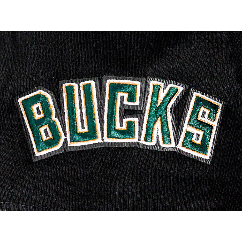 NBA MILWAUKEE BUCKS RETRO CLASSIC T-SHIRT À MANCHES COURTES POUR GARÇON JUNIOR (NOIR)