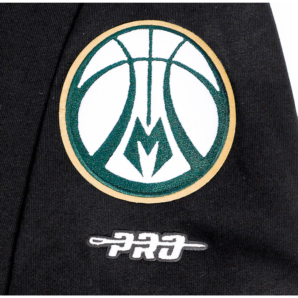 NBA MILWAUKEE BUCKS RETRO CLASSIC T-SHIRT À MANCHES COURTES POUR GARÇON JUNIOR (NOIR)