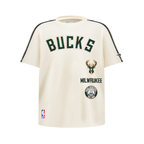 NBA MILWAUKEE BUCKS RETRO CLASSIC BIG BOY'S SS TAPING TEE (EGGSHELL/ BLACK)