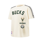 NBA MILWAUKEE BUCKS RETRO CLASSIC BIG BOY'S SS TAPING TEE (EGGSHELL/ BLACK)