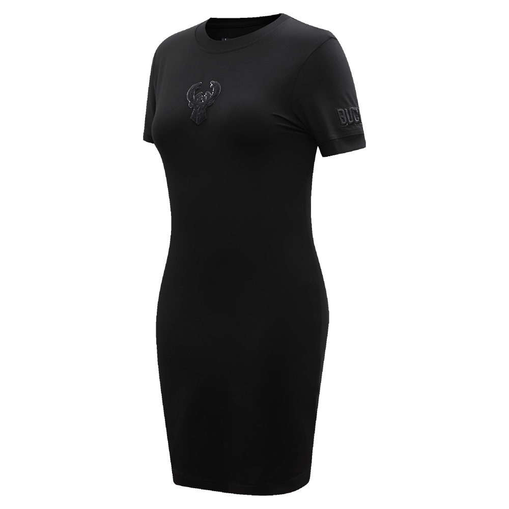 NBA MILWAUKEE BUCKS TRIPLE BLACK WOMEN'S BODYCON DRESS (TRIPLE BLACK)