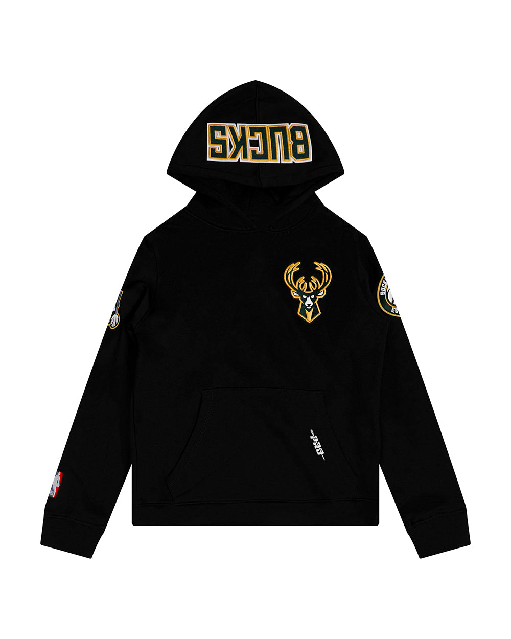 NBA MILWAUKEE BUCKS CLASSIC CHANDAIL À CAPUCHON EN MOLLETON POUR GARÇON JUNIOR (NOIR)