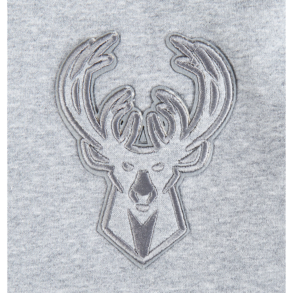 NBA MILWAUKEE BUCKS NEUTRAL BIG BOY'S FLC PO HOODIE (DARK HEATHER GRAY)
