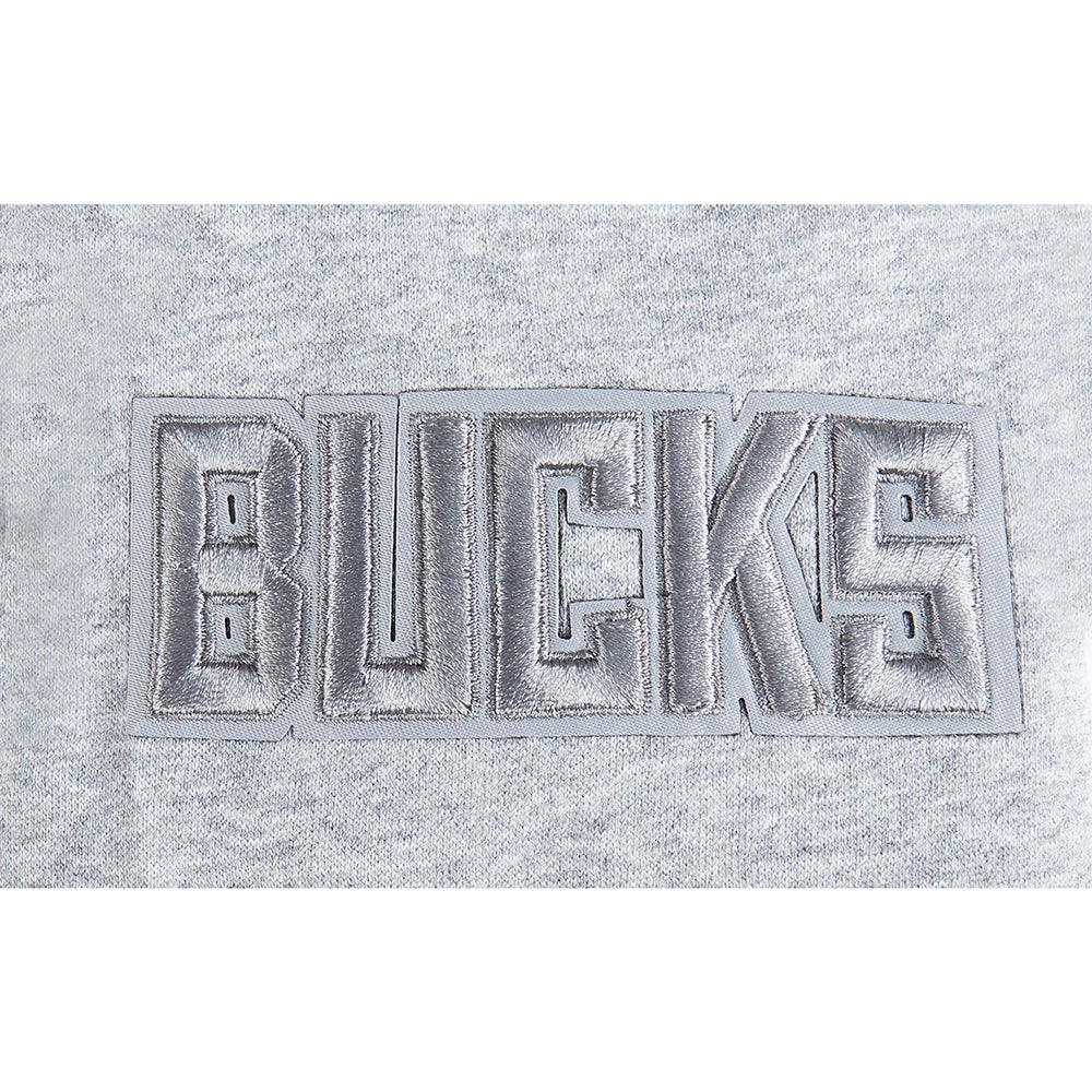 NBA MILWAUKEE BUCKS NEUTRAL BIG BOY'S FLC PO HOODIE (DARK HEATHER GRAY)