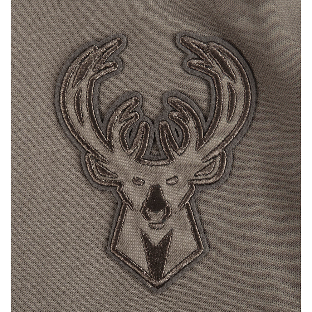 NBA MILWAUKEE BUCKS NEUTRAL BIG BOY'S FLC PO HOODIE (DARK TAUPE)