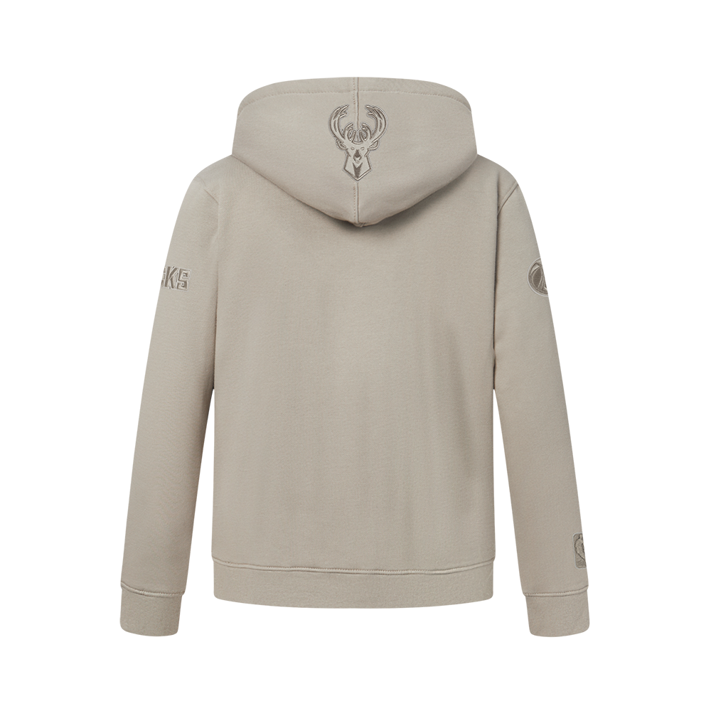 NBA MILWAUKEE BUCKS NEUTRAL CHANDAIL À CAPUCHON EN MOLLETON POUR GARÇON JUNIOR (TAUPE)