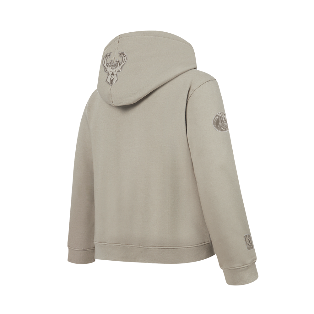 NBA MILWAUKEE BUCKS NEUTRAL CHANDAIL À CAPUCHON EN MOLLETON POUR GARÇON JUNIOR (TAUPE)