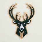 NBA MILWAUKEE BUCKS RETRO CLASSIC CHANDAIL À CAPUCHON EN MOLLETON CÔTELÉ POUR GARÇON JUNIOR (COQUILLE D'ŒUF/NOIR)