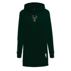 NBA MILWAUKEE BUCKS CLASSIC WOMEN'S HOODIE DRESS (FOREST GREEN)
