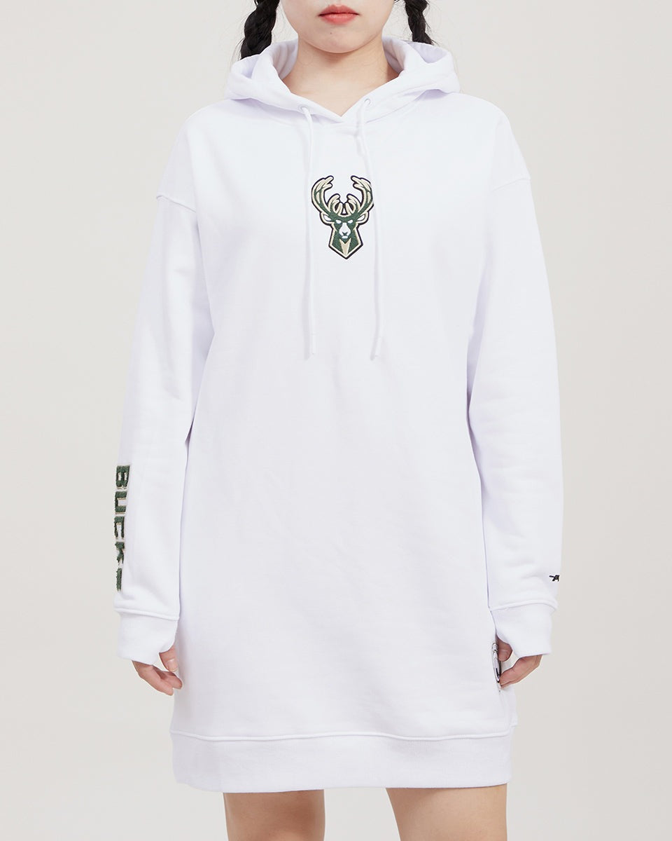 NBA MILWAUKEE BUCKS CLASSIC ROBE À CAPUCHON POUR FEMME (BLANC)