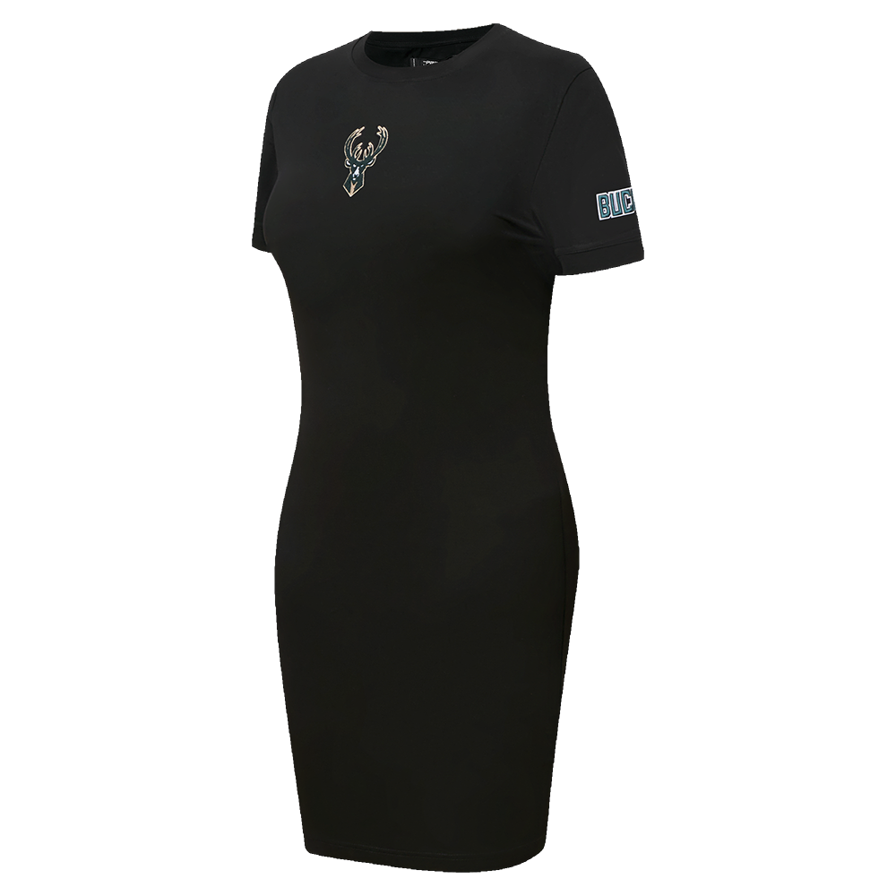 NBA MILWAUKEE BUCKS CLASSIC WOMEN'S BODYCON DRESS (BLACK)