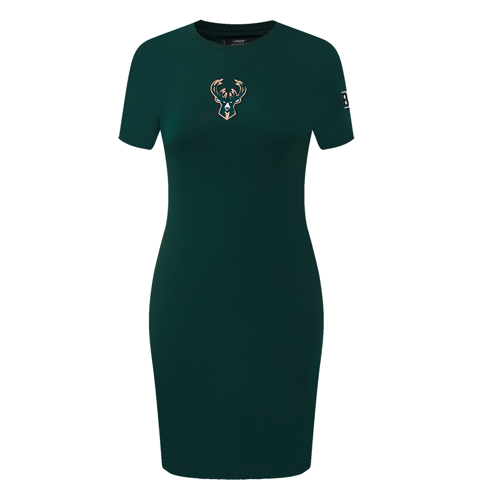 NBA MILWAUKEE BUCKS CLASSIC WOMEN'S BODYCON DRESS (FOREST GREEN)