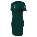 NBA MILWAUKEE BUCKS CLASSIC WOMEN'S BODYCON DRESS (FOREST GREEN)