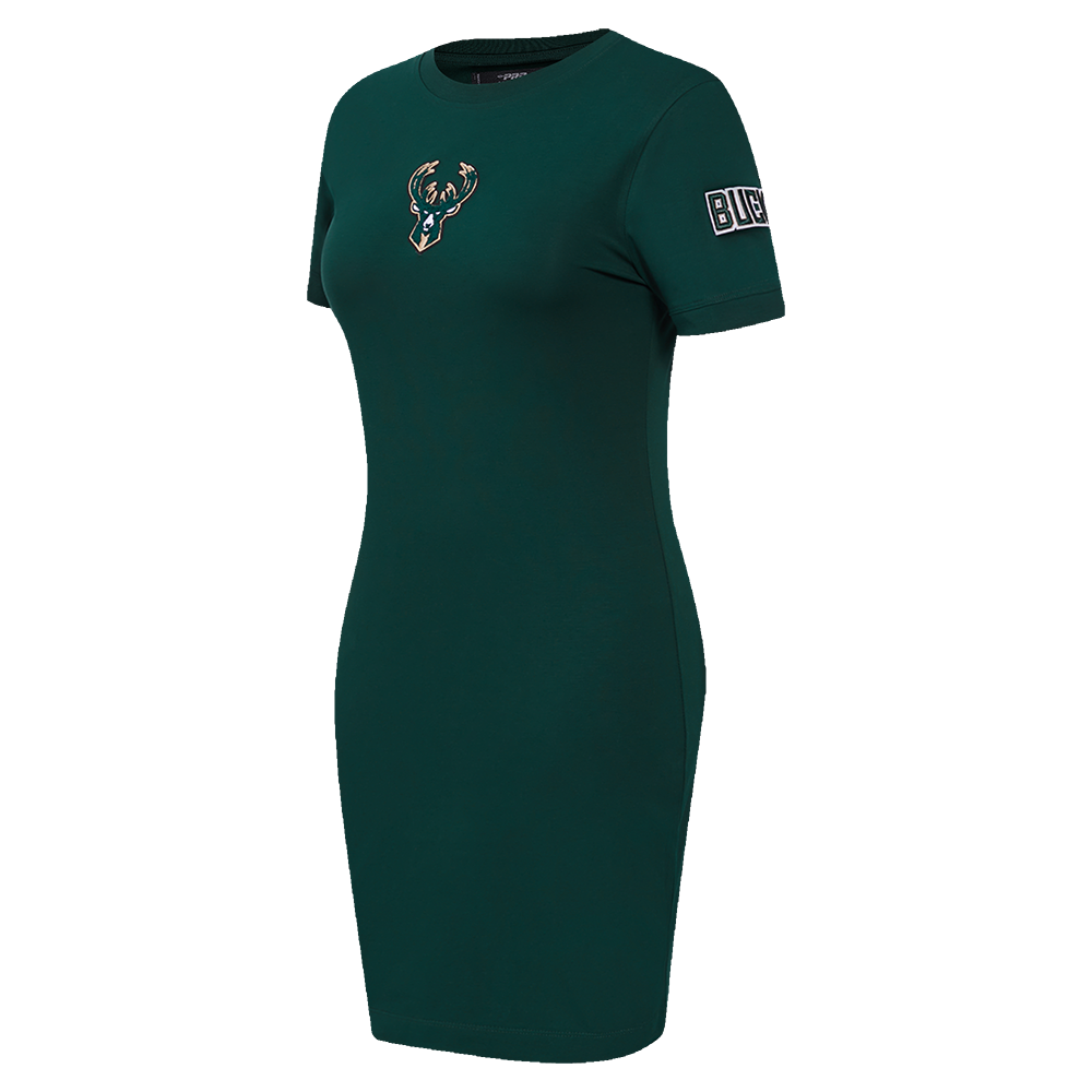 NBA MILWAUKEE BUCKS CLASSIC WOMEN'S BODYCON DRESS (FOREST GREEN)