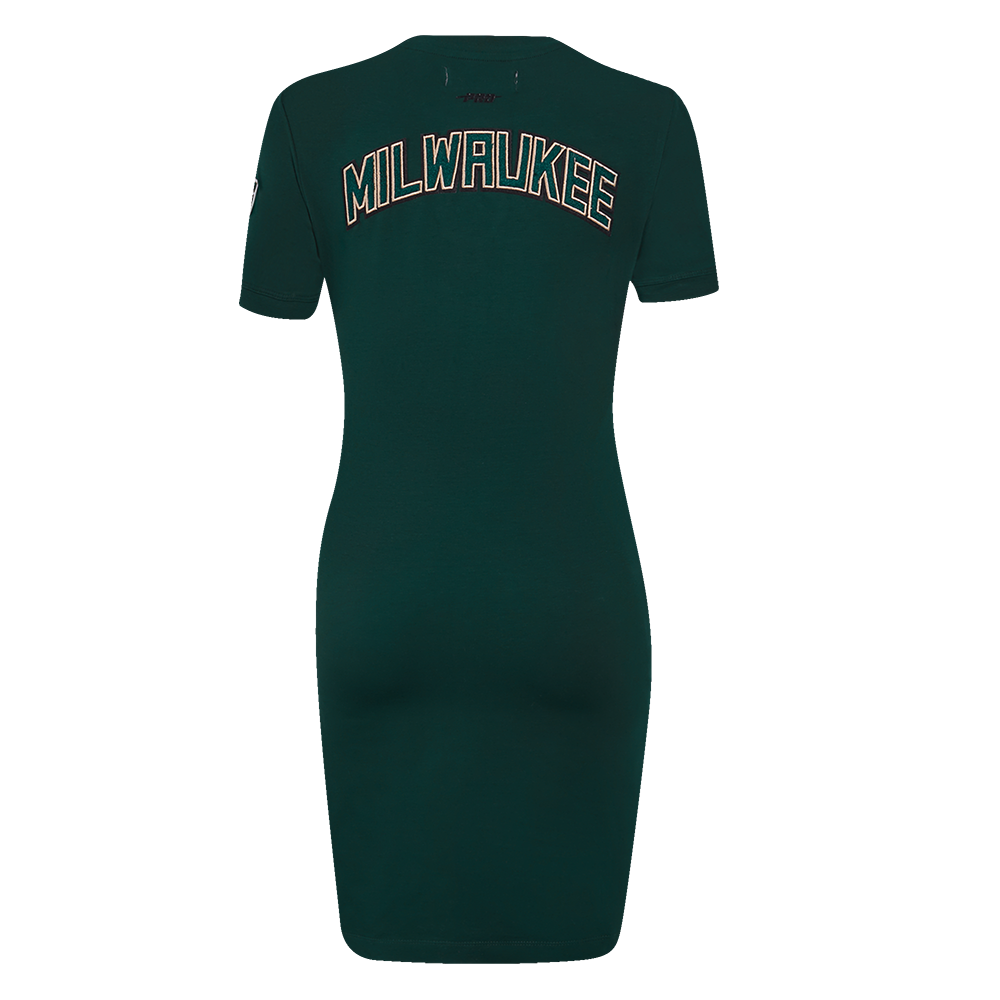 NBA MILWAUKEE BUCKS CLASSIC WOMEN'S BODYCON DRESS (FOREST GREEN)