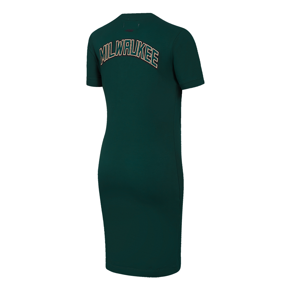 NBA MILWAUKEE BUCKS CLASSIC WOMEN'S BODYCON DRESS (FOREST GREEN)