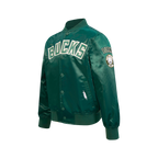 NBA MILWAUKEE BUCKS CLASSIC BLOUSON EN SATIN POUR GARÇON JUNIOR (VERT FORÊT)