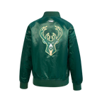 NBA MILWAUKEE BUCKS CLASSIC BLOUSON EN SATIN POUR GARÇON JUNIOR (VERT FORÊT)