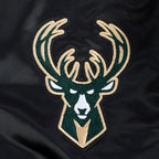 NBA MILWAUKEE BUCKS RETRO CLASSIC BIG BOY'S RIB SATIN JACKET (BLACK)