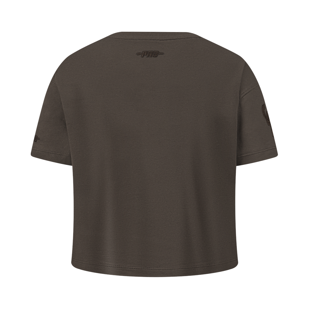 NBA MILWAUKEE BUCKS NEUTRAL T-SHIRT À MANCHES COURTES ET À COUPE CARRÉE POUR FILLE JUNIOR (TAUPE FONCÉ)