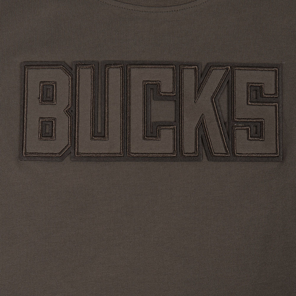 NBA MILWAUKEE BUCKS NEUTRAL T-SHIRT À MANCHES COURTES ET À COUPE CARRÉE POUR FILLE JUNIOR (TAUPE FONCÉ)