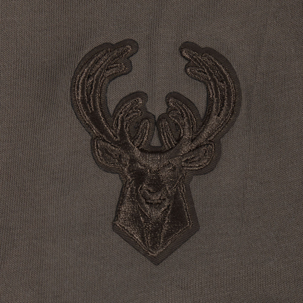 NBA MILWAUKEE BUCKS NEUTRAL T-SHIRT À MANCHES COURTES ET À COUPE CARRÉE POUR FILLE JUNIOR (TAUPE FONCÉ)