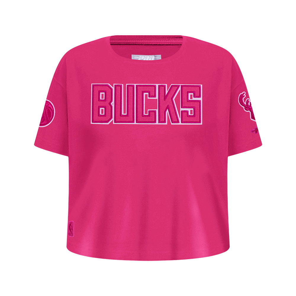 NBA MILWAUKEE BUCKS TRIPLE PINK BIG GIRL'S SS BOXY TEE (BEETROOT PURPLE)