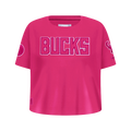 NBA MILWAUKEE BUCKS TRIPLE PINK BIG GIRL'S SS BOXY TEE (BEETROOT PURPLE)