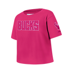 NBA MILWAUKEE BUCKS TRIPLE PINK BIG GIRL'S SS BOXY TEE (BEETROOT PURPLE)