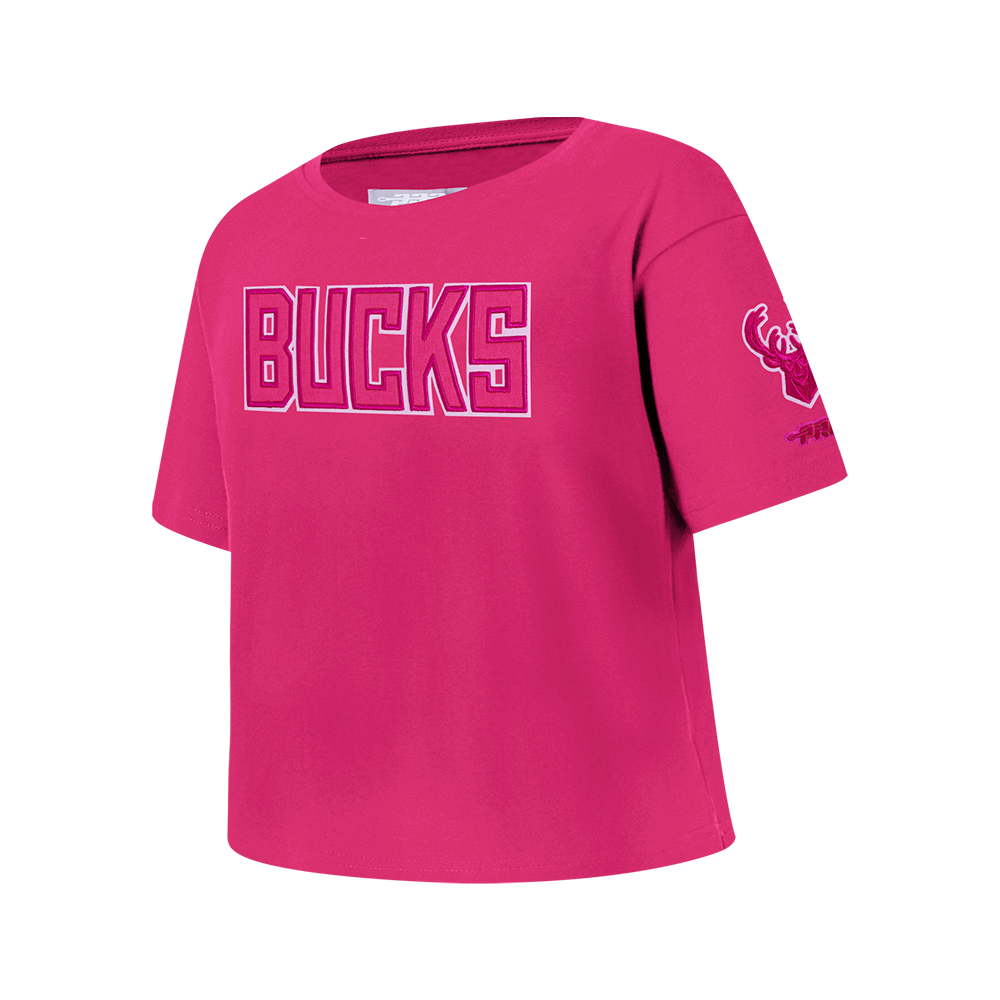NBA MILWAUKEE BUCKS TRIPLE PINK BIG GIRL'S SS BOXY TEE (BEETROOT PURPLE)