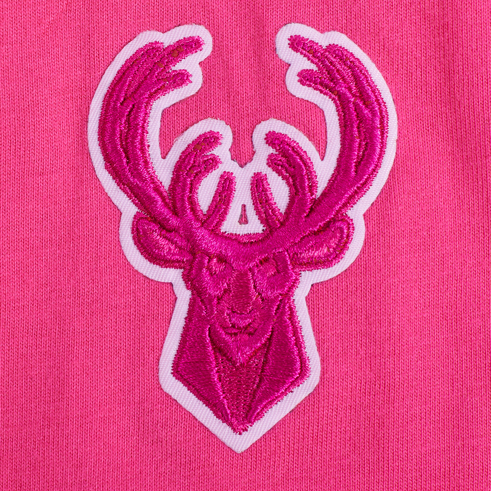 NBA MILWAUKEE BUCKS TRIPLE PINK BIG GIRL'S SS BOXY TEE (BEETROOT PURPLE)