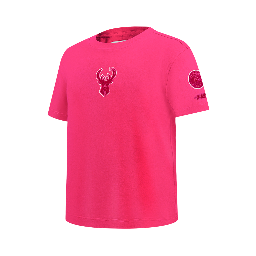 NBA MILWAUKEE BUCKS TRIPLE PINK BIG GIRL'S SS SLIM FIT TEE (BEETROOT PURPLE)