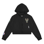 NBA MILWAUKEE BUCKS CLASSIC CHANDAIL À CAPUCHON EN MOLLETON À GLISSIÈRE POUR FILLE JUNIOR (NOIR)