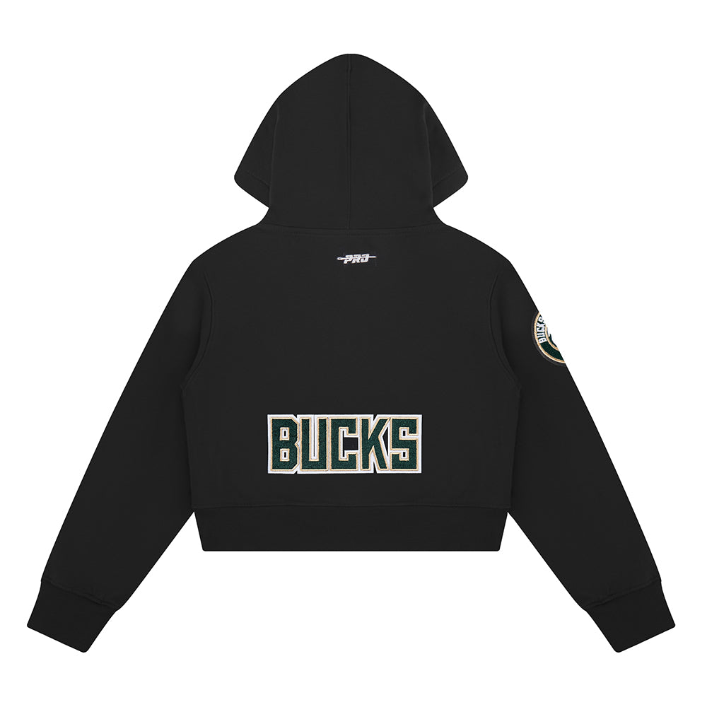 NBA MILWAUKEE BUCKS CLASSIC CHANDAIL À CAPUCHON EN MOLLETON À GLISSIÈRE POUR FILLE JUNIOR (NOIR)