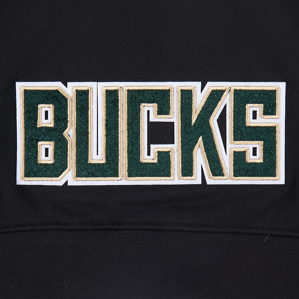 NBA MILWAUKEE BUCKS CLASSIC CHANDAIL À CAPUCHON EN MOLLETON À GLISSIÈRE POUR FILLE JUNIOR (NOIR)