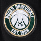 NBA MILWAUKEE BUCKS CLASSIC CHANDAIL À CAPUCHON EN MOLLETON À GLISSIÈRE POUR FILLE JUNIOR (NOIR)