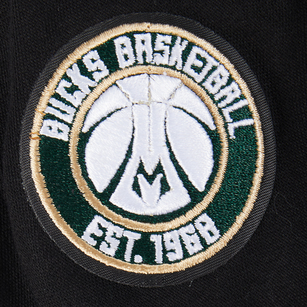NBA MILWAUKEE BUCKS CLASSIC CHANDAIL À CAPUCHON EN MOLLETON À GLISSIÈRE POUR FILLE JUNIOR (NOIR)