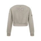 NBA MILWAUKEE BUCKS NEUTRAL CHANDAIL À COL ROND EN MOLLETON POUR FILLE JUNIOR (TAUPE)