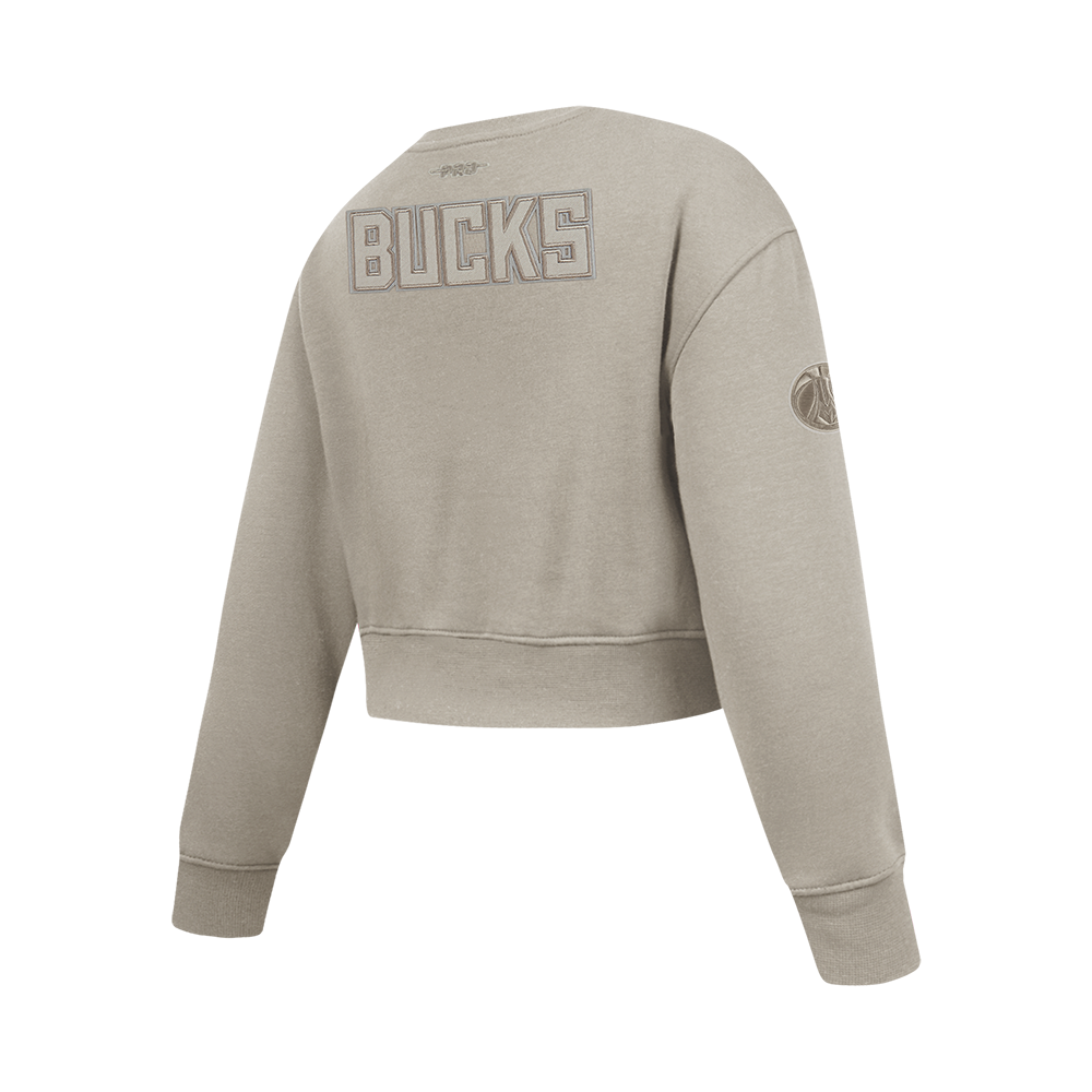 NBA MILWAUKEE BUCKS NEUTRAL CHANDAIL À COL ROND EN MOLLETON POUR FILLE JUNIOR (TAUPE)