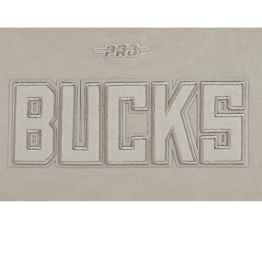 NBA MILWAUKEE BUCKS NEUTRAL CHANDAIL À COL ROND EN MOLLETON POUR FILLE JUNIOR (TAUPE)