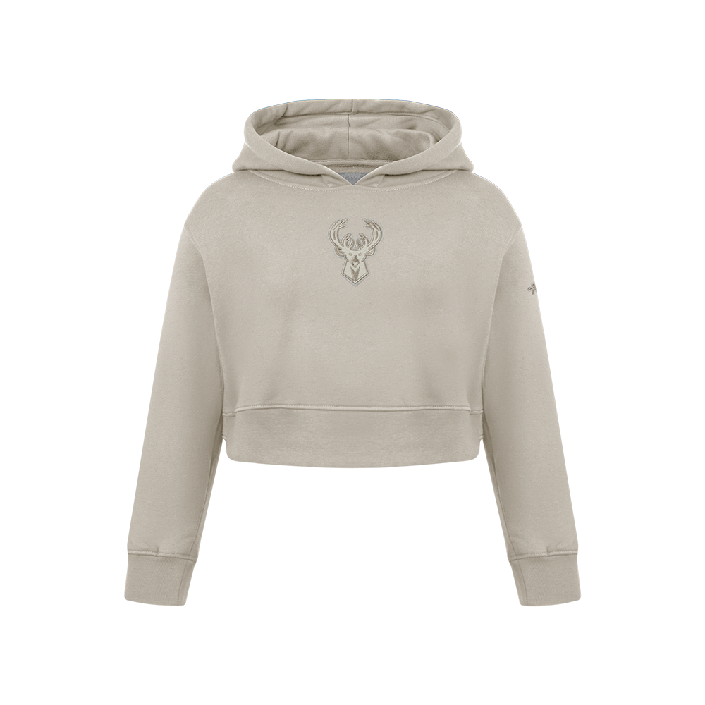 NBA MILWAUKEE BUCKS NEUTRAL CHANDAIL À CAPUCHON EN MOLLETON POUR FILLE JUNIOR (TAUPE)