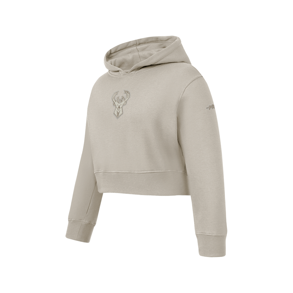 NBA MILWAUKEE BUCKS NEUTRAL CHANDAIL À CAPUCHON EN MOLLETON POUR FILLE JUNIOR (TAUPE)