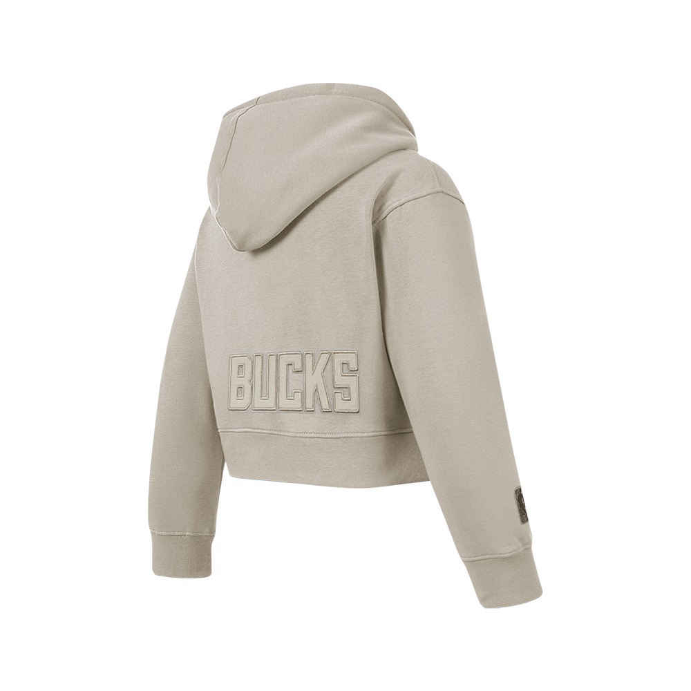 NBA MILWAUKEE BUCKS NEUTRAL CHANDAIL À CAPUCHON EN MOLLETON POUR FILLE JUNIOR (TAUPE)