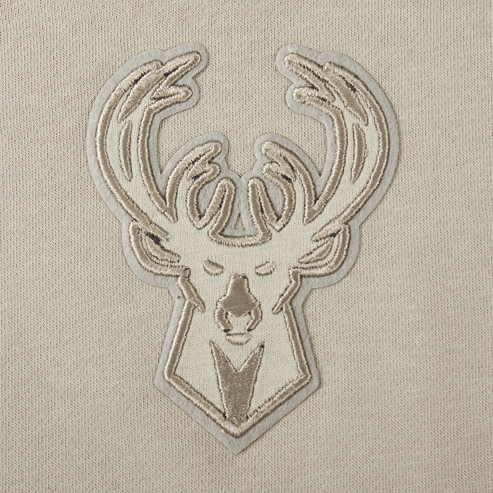 NBA MILWAUKEE BUCKS NEUTRAL CHANDAIL À CAPUCHON EN MOLLETON POUR FILLE JUNIOR (TAUPE)