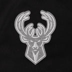 NBA MILWAUKEE BUCKS REVERSE FRENCH TERRY WOMEN'S COLOR BLOCK FLEECE FULL ZIP HOODIE (BLACK/GRAY/EGGSHELL)
