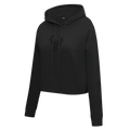 NBA MILWAUKEE BUCKS TRIPLE BLACK WOMEN'S FLC CROPPED PO HOODIE (TRIPLE BLACK)